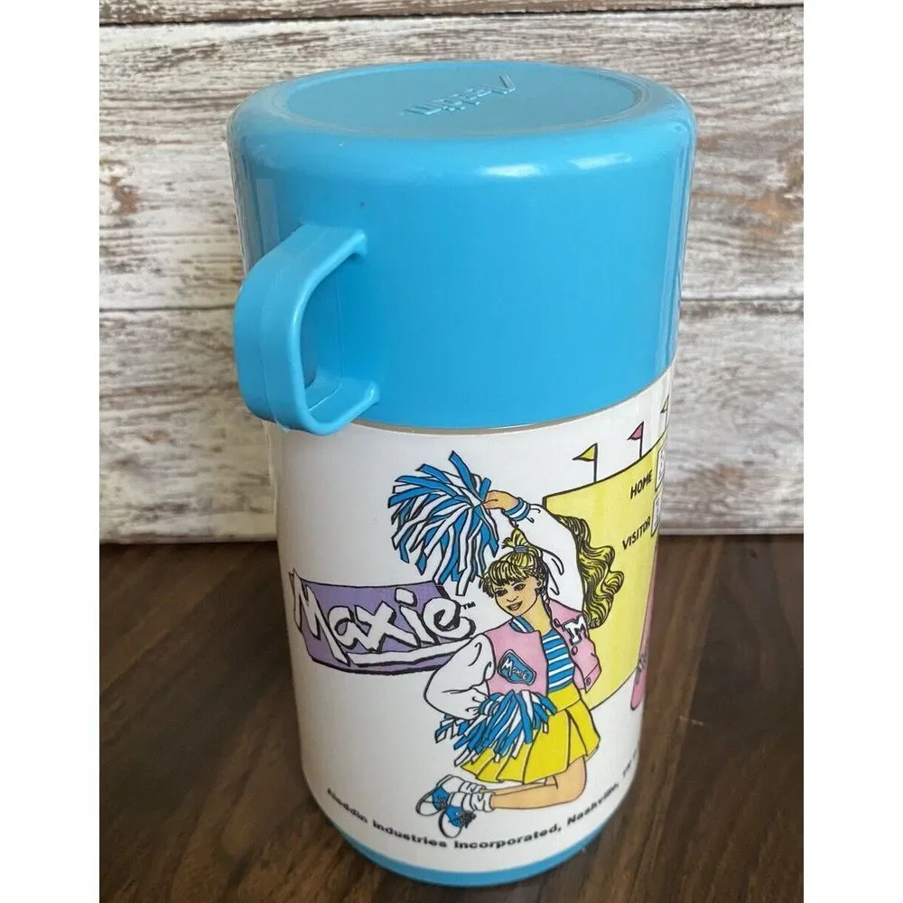 Vintage Maxie Cheerleader Thermos w/ Lid and Cup 1988 Aladdin‎ Fashion Doll Blue